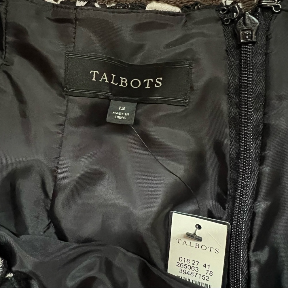 NWT Talbots Black & White Lace Embroidered Overlay Skirt - Picture 5 of 5